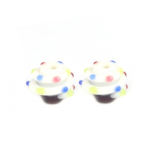 Bild von Muranoglas Perlen Eiscreme Bunt ca 17mm x 16mm - 16mm x 16mm, Loch:ca. 2.7mm, 2 Stück