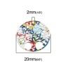 Image de Connecteurs Estampe en Filigrane en Cuivre Rond Multicolore Arbres Laqué 20mm Dia, 10 Pcs