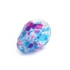 Bild von Glas Perlen Tropfen Blau & Fuchsig Fleck ca. 11mm x 8mm, Loch: ca. 1.3mm, 50 Stück