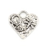 Picture of Zinc Based Alloy Hammered Charms Heart Antique Silver Dragonfly 20mm x 20mm, 30 PCs