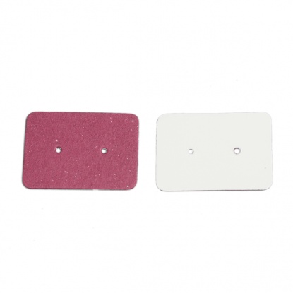 Picture of Paper Jewelry Earrings Display Card Rectangle Fuchsia 3.5cm x 2.5cm, 100 PCs