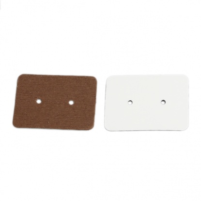 Picture of Paper Jewelry Earrings Display Card Rectangle Brown 3.5cm x 2.5cm, 100 PCs