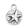 Picture of Zinc Based Alloy Charms Round Antique Silver Pentagram Star 21mm x 16mm, 20 PCs
