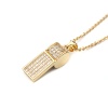 Picture of Stainless Steel Necklace Gold Plated Whistle Clear Cubic Zirconia 45cm(17 6/8") long, 1 Piece