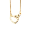 Picture of Stainless Steel Necklace Gold Plated Heart Clear Cubic Zirconia 45cm(17 6/8") long, 1 Piece