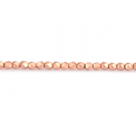 Bild von (Klasse B) Hämatit ( Natur ) Perlen Rose gold Matt ca. 3mm x 3mm, Loch:ca. 1mm, 40cm lang, 1 Strang (ca. 130 Stück/Strang)