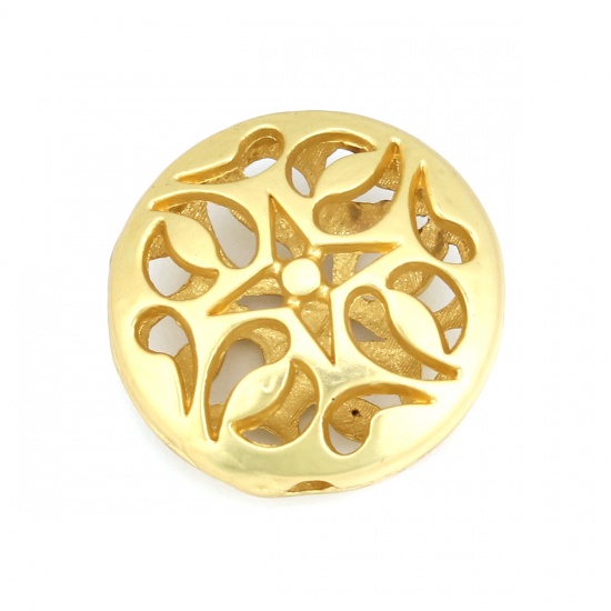 Picture of Zinc Based Alloy Spacer Beads Round Matt Gold Filigree About 16mm Dia., Hole: Approx 1.5mm, 5 PCs