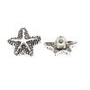 Bild von Zinklegierung Ozean Schmuck Metall Ösenknöpfe Gebohrt Seesterne Antiksilber 23mm x 23mm, 20 Stück