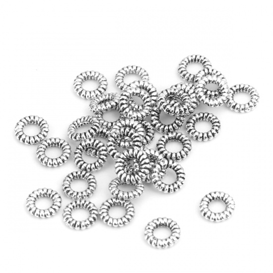 Picture of Zinc Based Alloy Spacer Spacer Beads Round Antique Silver About 4mm Dia., Hole: Approx 2mm, 1000 PCs