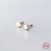 Picture of Sterling Silver Ear Post Stud Earrings Gold Plated Round 4mm Dia., Post/ Wire Size: (21 gauge), 1 Pair