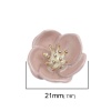 Imagen de Arcilla Dome Seals Cabochon Flor Color rosa 21mm x 20mm, 4 Unidades