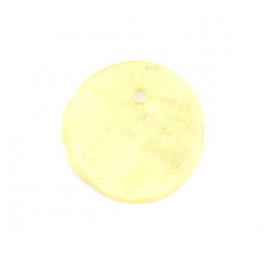 Bild von Natur Muschel Charms Rund Gelb 15mm D., 20 Stück
