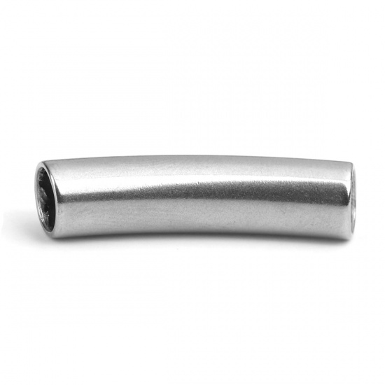 Bild von 304 Edelstahl Perlen Zylinder Silberfarbe Kurve 30mm x 7mm, Loch: ca. 5.7mm, 1 Stück