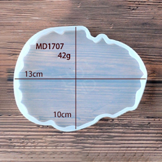 Picture of Silicone Resin Mold For Jewelry Making Coaster Transparent Clear 13cm x 10cm, 1 Piece