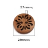 ウッド 縫製ボタン 2つ穴 円形 ブラウン フィリグリー 透かし柄 23mm 直径、 50 個 の画像