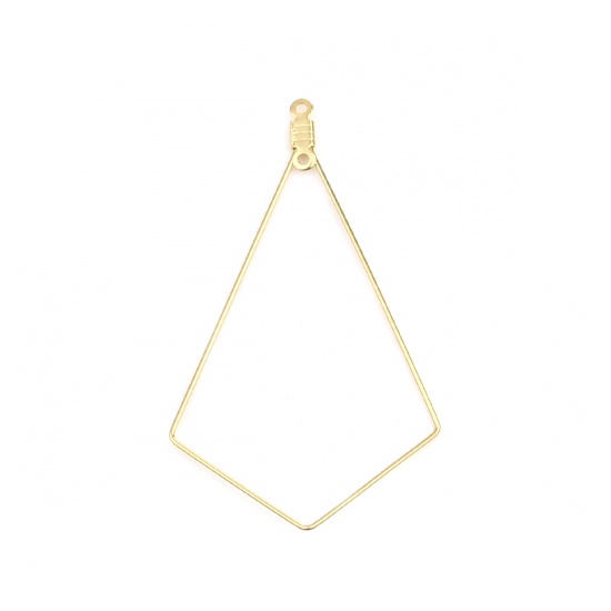 Изображение 304 Stainless Steel Earrings Geometric Gold Plated 57mm x 33mm, 50 PCs