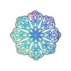 Picture of Stainless Steel Filigree Stamping Connectors Flower Purple & Blue Filigree 39mm x 39mm, 10 PCs