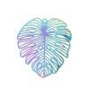 Picture of Stainless Steel Filigree Stamping Pendants Leaf Purple & Blue 50mm x 44mm, 10 PCs