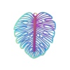 Picture of Stainless Steel Filigree Stamping Pendants Leaf Purple & Blue 40mm x 35mm, 10 PCs