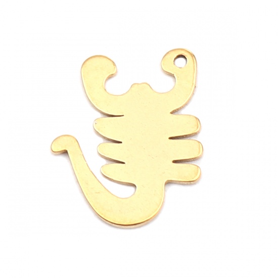 Immagine di 304 Stainless Steel Insect Charms Scorpion Gold Plated 14mm x 12mm, 10 PCs