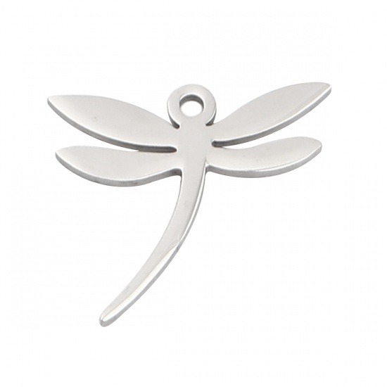 Immagine di 304 Stainless Steel Insect Charms Dragonfly Animal Silver Tone 17mm x 15mm, 10 PCs