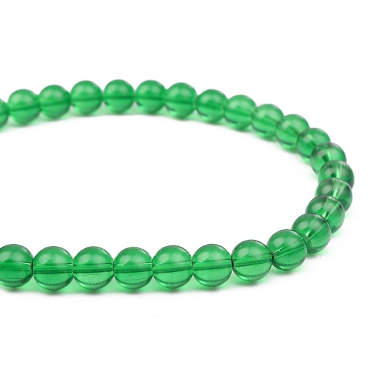 Picture of Glass Beads Round Green About 10mm Dia, Hole: Approx 1.4mm, 79cm(31 1/8") long, 2 Strands (Approx 84 PCs/Strand)
