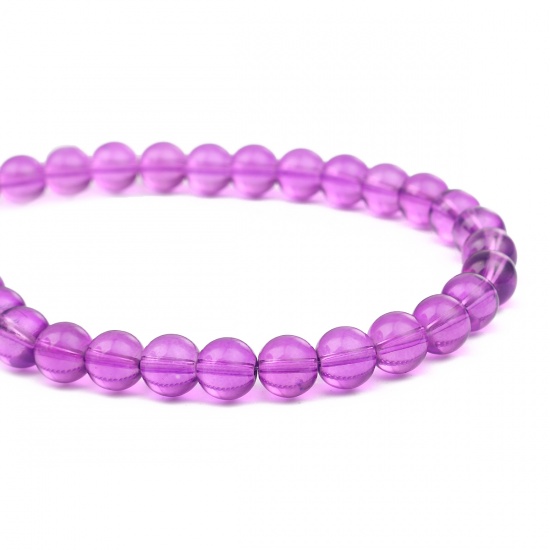 Picture of Glass Beads Round Purple About 10mm Dia, Hole: Approx 1.4mm, 79cm(31 1/8") long, 2 Strands (Approx 84 PCs/Strand)