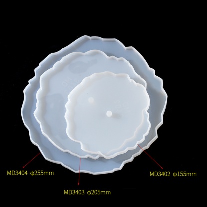 シリコン型・モールド シリコーン プレート 白 円形 25.5cm 20.5cm 15.5cm 直径、 1 セット （ 3個/セット） の画像