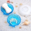 Picture of Silicone Resin Mold For Jewelry Making Plate White Shell 11cm x 11cm, 1 Piece