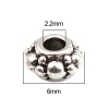 Image de Perles en Alliage de Zinc Rond Argent Vieilli 6mm Dia, Trou: env. 2.2mm, 200 Pcs