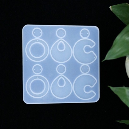 Picture of Silicone Resin Mold For Jewelry Making Geometric Pendant White 1 Piece