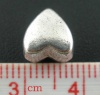 Bild von Zinklegierung European Stil Charm Großlochperlen Antik Silber Glatt Herz 8mm x8mm, 40 Stück