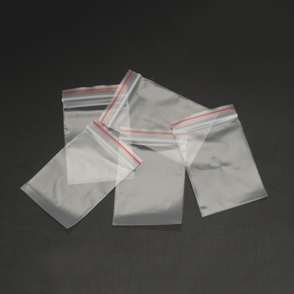Picture of Plastic Zip Lock Bags Rectangle Transparent (Useable Space: 5cm x 4cm) 6cm x4cm(2 3/8" x1 5/8"), 5000 PCs