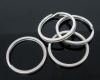 Picture of Iron Based Alloy Keychain & Keyring Round Silver Tone 25mm Dia, 1000 PCs