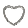 Picture of Iron Based Alloy Keychain & Keyring Heart Silver Tone 3.1cm x 3.1cm, 10 PCs