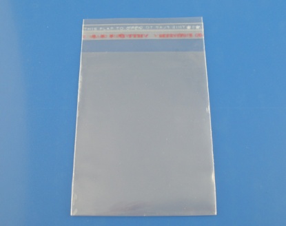 プラスチック製 接着ポリ袋 長方形 透明 (使用可能なスペース：10cm x7cm) 12cm x7cm、 200 PCs の画像