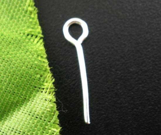 Bild von Versilbert Nietstifte Kettelstifte mit Öse 0.7x14mm.Verkauft eine Packung mit 500
