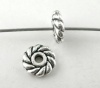 Picture of Zinc Based Alloy Spacer Beads Wheel Antique Silver About 6mm Dia, Hole:Approx 1.6mm, 200 PCs