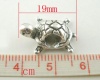 Picture of Ocean Jewelry Zinc Based Alloy European Style Large Hole Charm Beads Tortoise Antique Silver About 19mm x 13mm, Hole: Approx 4.8mm, 20 PCs