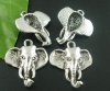 Imagen de Charm Pendants Elephant Antique Silver 26mm(1") x 22mm( 7/8"),10 Unidades