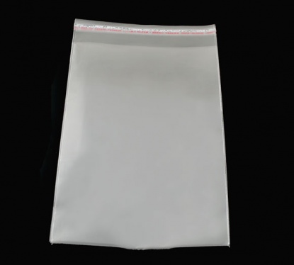Picture of Plastic Self-Seal Bags Rectangle Transparent (Usable Space: 21x15cm) 24cm x15cm(9 4/8" x5 7/8"), 100 PCs