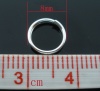 Bild von 0.7mm Eisenlegierung Spaltring Doppelt Bindering Rund Versilbert 8mm D., 400 Stück
