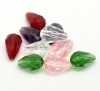 Image de Perles Cristales en Verre Goutte d'Eau Mixte Transparent à Facettes 11mm x 8mm, Taille de Trou: 1mm, 50 Pcs