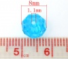 Immagine di Vetro Sciolto Perline Palla Lago Blu Sfaccettato Circa 8mm Dia, Foro: Circa 1.1mm, 50 Pz
