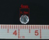 クリスタルガラスビーズ フラットラウンド クリア色 透明 ファセット・カット 約 4mm直径、 穴：約 0.8mm、 200 個 の画像