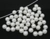 Picture of Acrylic Imitation Pearl Bubblegum Beads Round White About 8mm Dia, Hole: Approx 1.5mm, 300 PCs