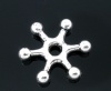 Picture of Zinc Based Alloy Spacer Beads Snowflake Antique Silver About 16mm x 14mm, Hole:Approx 2mm, 50 PCs