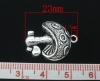 Imagen de Colgantes Aleación del Metal Del Zinc de Seta,Punto Plata Antigua Rhinestone 23.0mm x 19.0mm, 30 Unidades