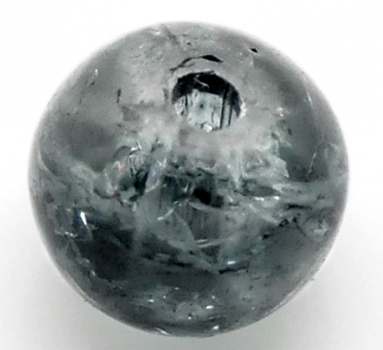 Bild von Schwarz Crackle Rund Glasperlen Beads D.12mm.Verkauft eine Packung mit 30