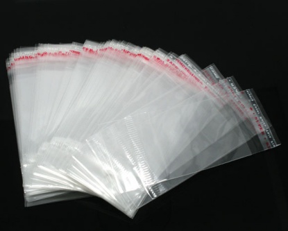 Picture of Plastic Self-Seal Bags Rectangle Transparent W/ Hang Hole (Usable Space: 7x5cm) 11.5cm x5cm(4 4/8" x2"), 200 PCs